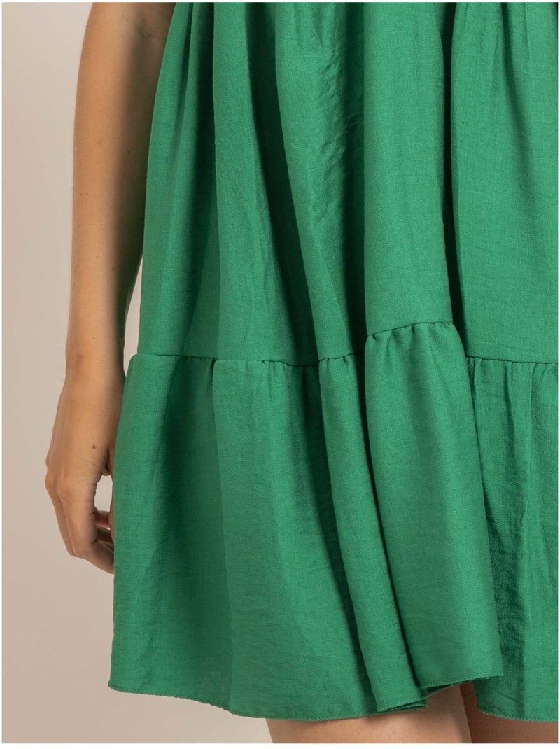 Vestido corto acampanado IPIANE Verde - Kiabi