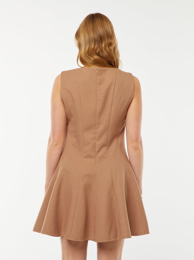 Vestido corto ajustado sin mangas Beige - Kiabi