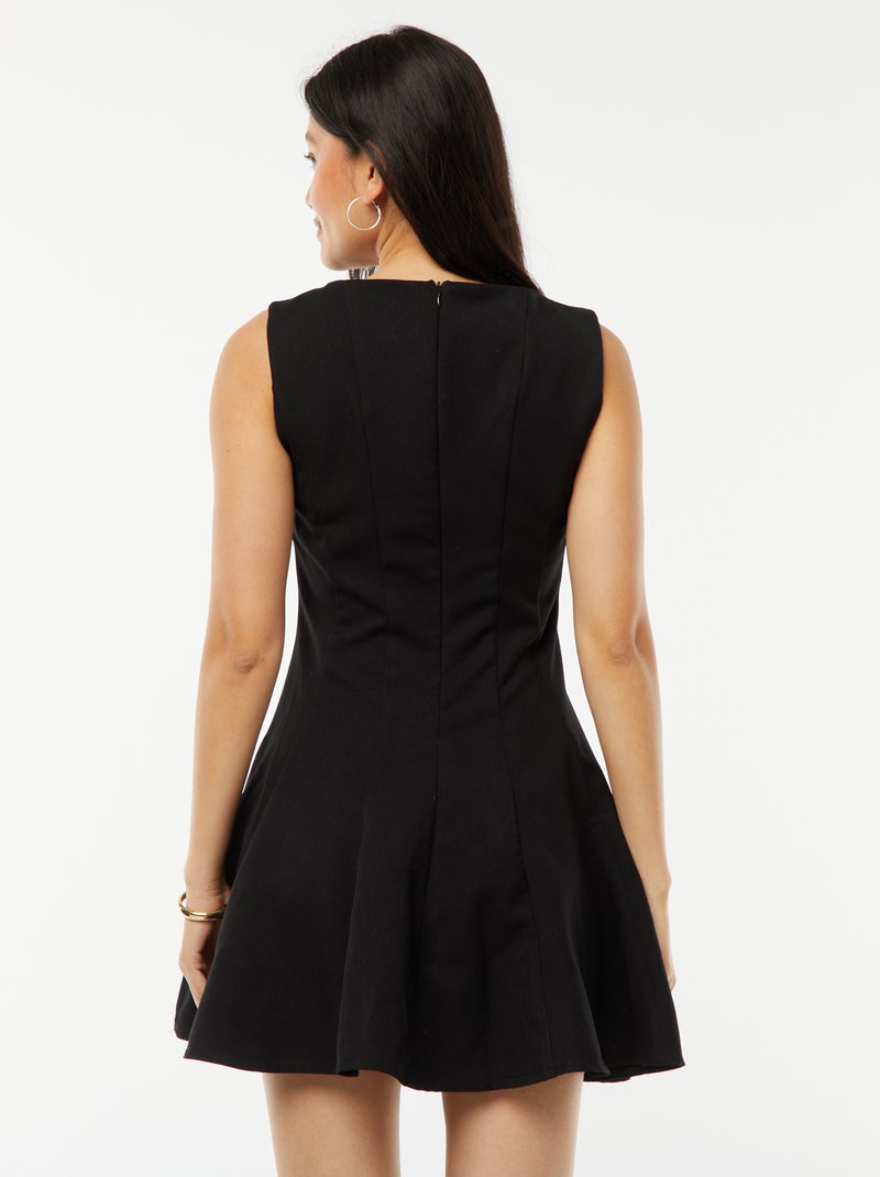 Vestido corto ajustado sin mangas negro - Kiabi