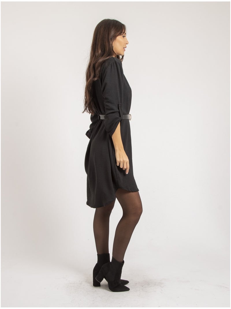 Vestido corto amplio INAAM Negro - Kiabi