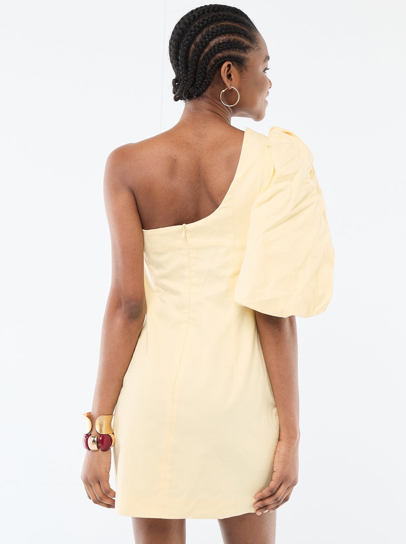 Vestido corto asimétrico Amarillo - Kiabi
