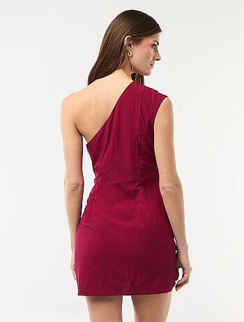 Vestido corto asimétrico con efecto drapeado