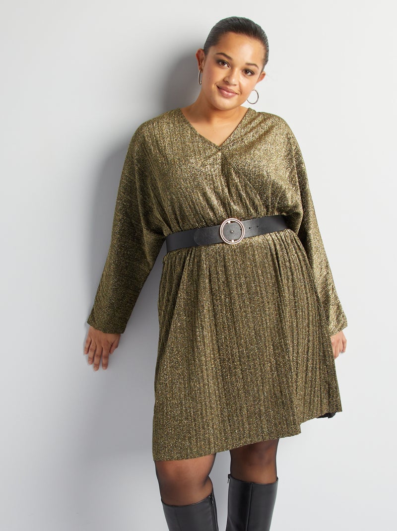 Vestido corto brillantes AMARILLO - Kiabi