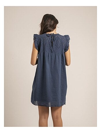 Vestido corto con bordados ingleses INGLES