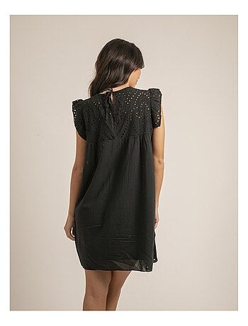Vestido corto con bordados ingleses INGLES