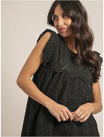 Vestido corto con bordados ingleses INGLES