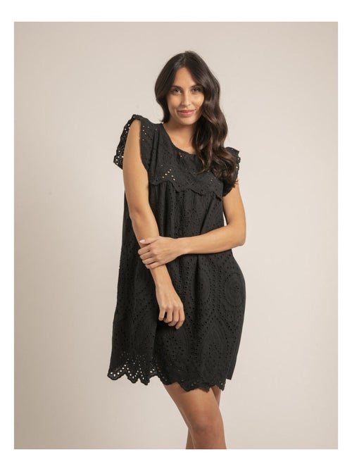 Vestido corto con bordados ingleses INGLES - Kiabi