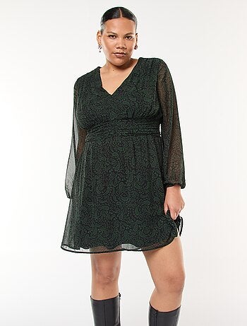 Vestido corto con cinturón drapeado