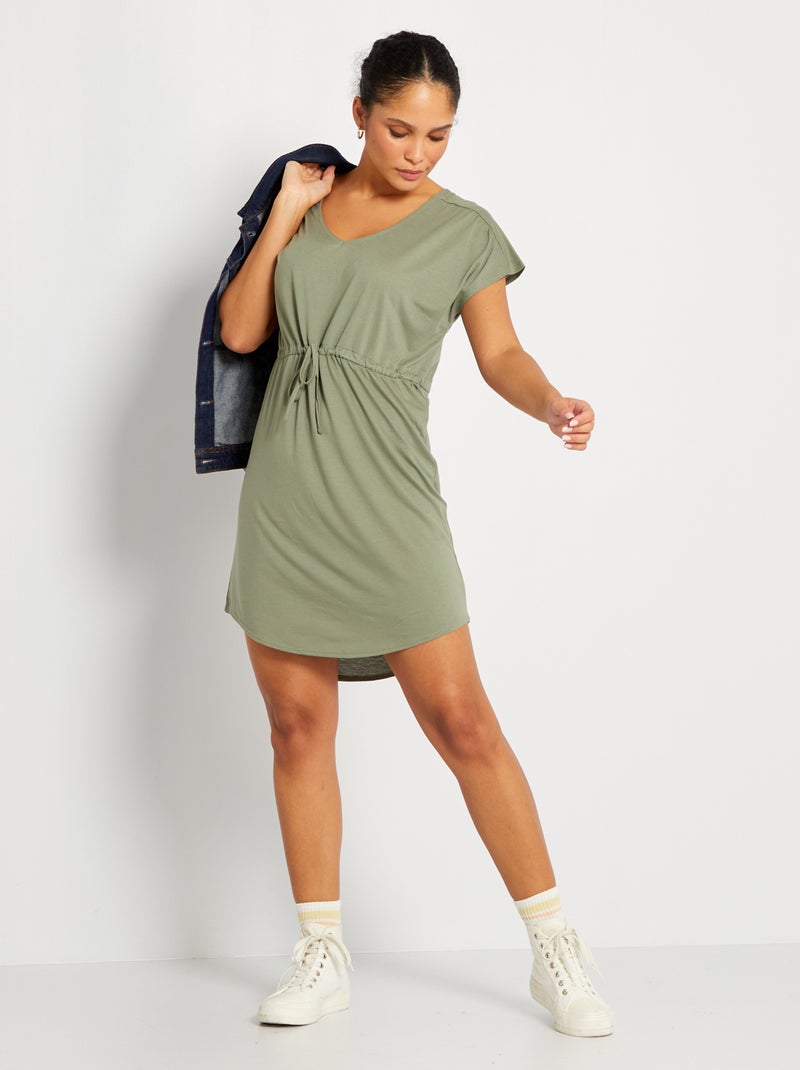 Vestido corto con cordón ajustable 'JDY' KAKI - Kiabi