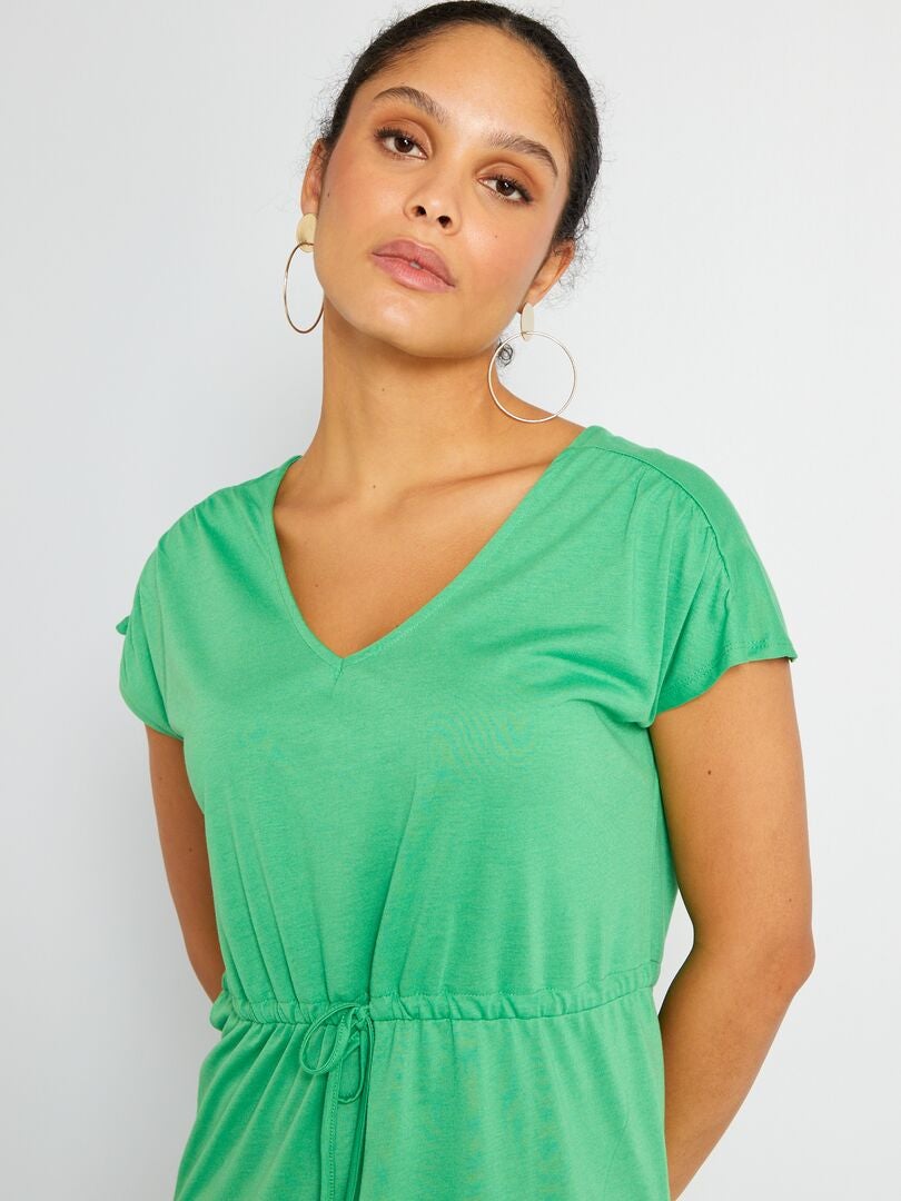Vestido corto con cordón ajustable 'JDY' verde - Kiabi