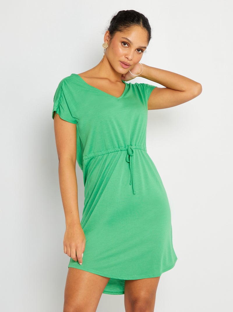 Vestido corto con cordón ajustable 'JDY' verde - Kiabi