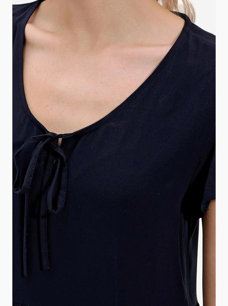 Vestido corto con cuello en v bdart Azul marino - Kiabi