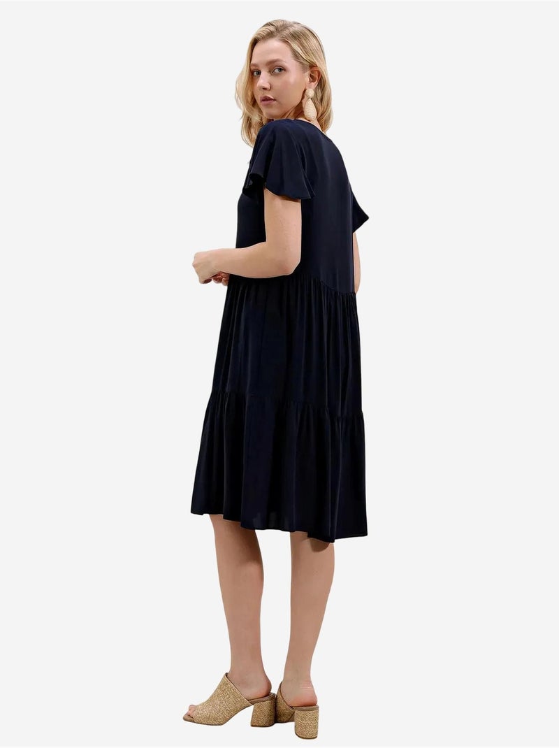 Vestido corto con cuello en v bdart Azul marino - Kiabi