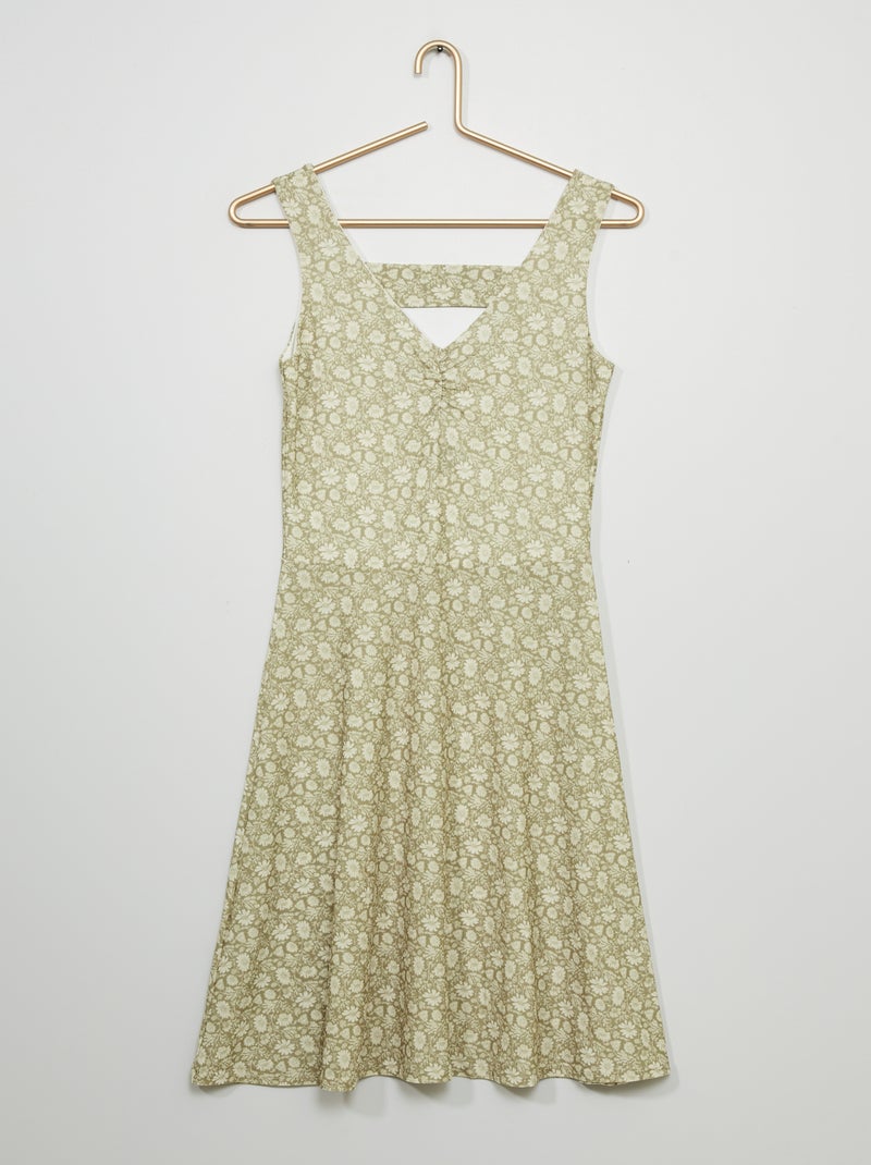 Vestido corto con espalda abierta VERDE - Kiabi