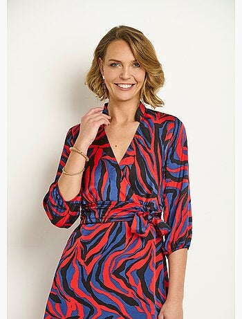 Vestido corto con estampado de cebra de colores - AFIBEL