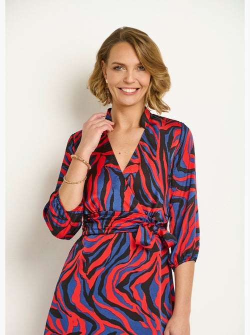Vestido corto con estampado de cebra de colores - AFIBEL - Kiabi Vestido corto con estampado de cebra de colores - AFIBEL - Kiabi