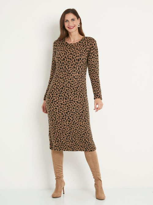 Vestido corto con estampado de leopardo - Afibel - Kiabi