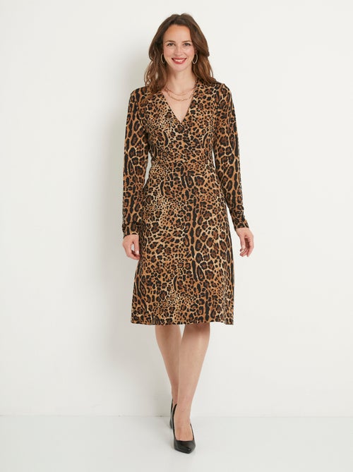 Vestido corto con estampado de leopardo - Afibel - Kiabi