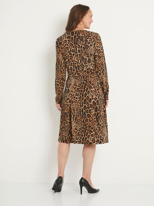 Vestido corto con estampado de leopardo - Afibel - Kiabi