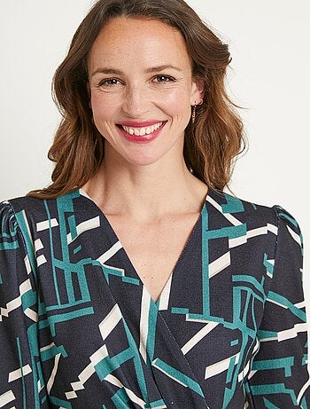 Vestido corto con estampado gráfico - Afibel