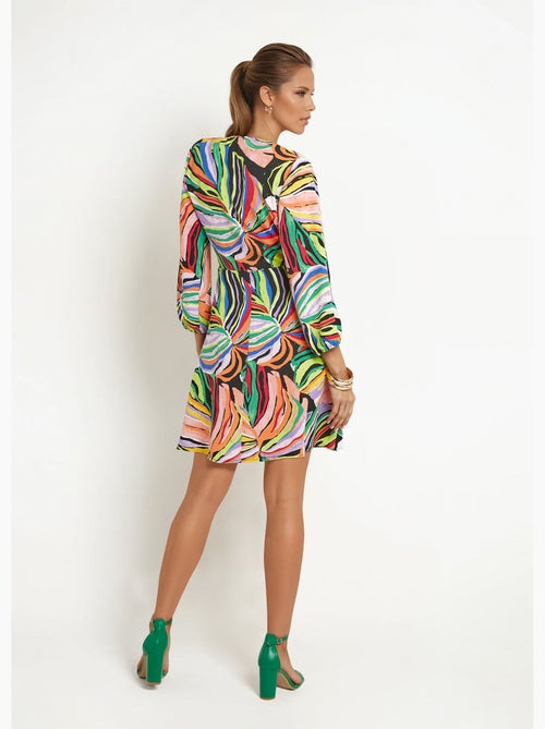 Vestido corto con estampado gráfico de follaje - afibel - Kiabi Vestido corto con estampado gráfico de follaje - afibel - Kiabi