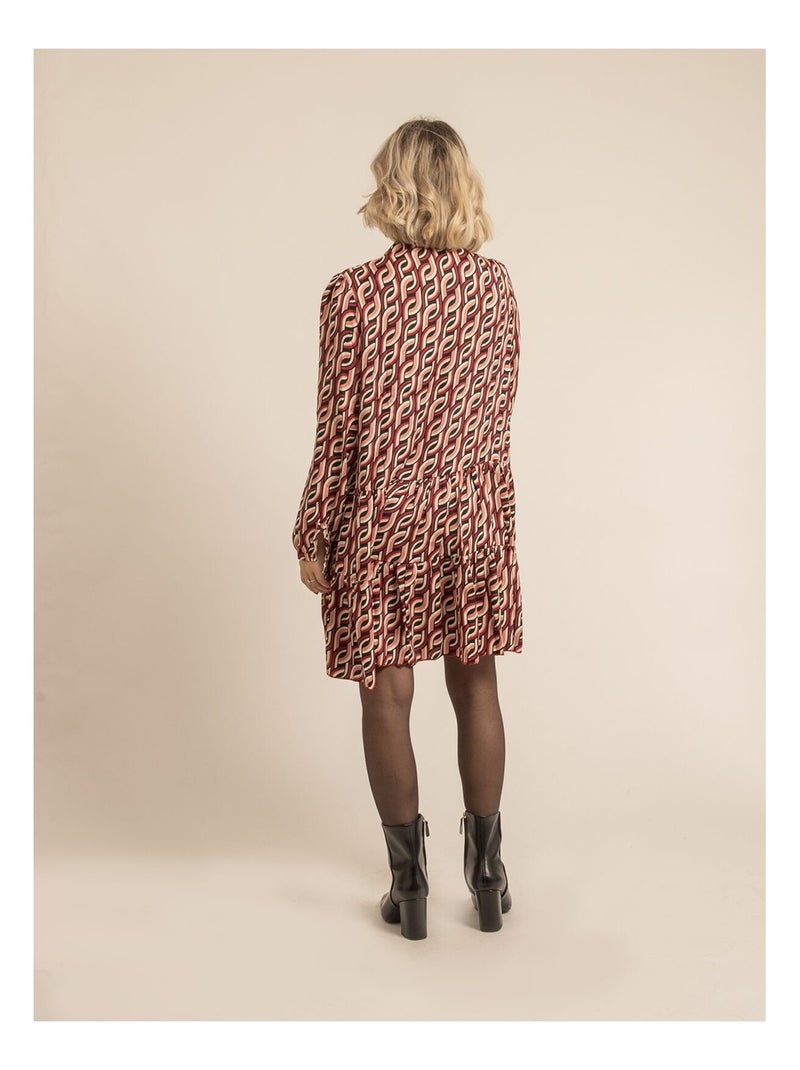 Vestido corto con estampado ISCIANE Rosa - Kiabi