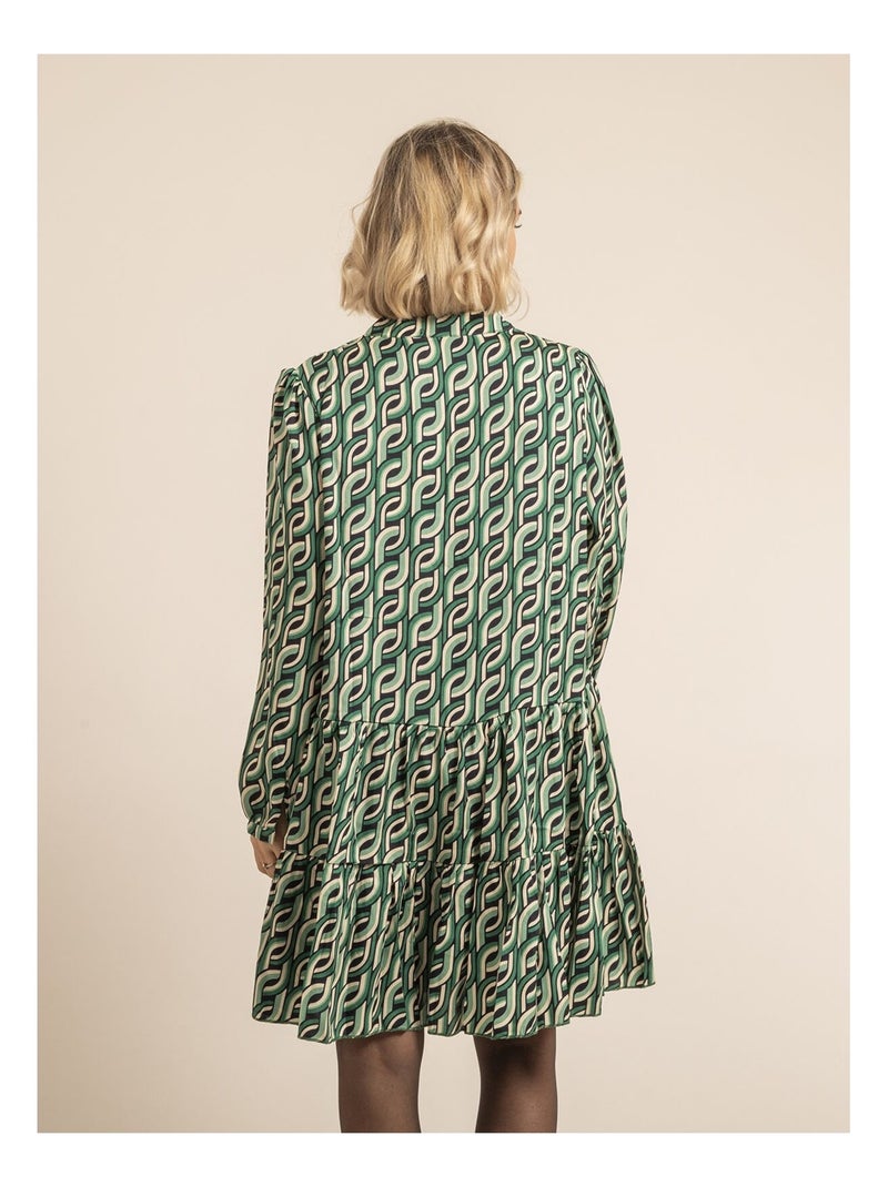 Vestido corto con estampado ISCIANE Verde - Kiabi