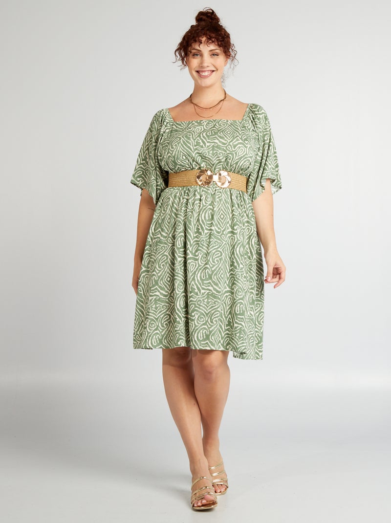 Vestido corto con estampado VERDE - Kiabi