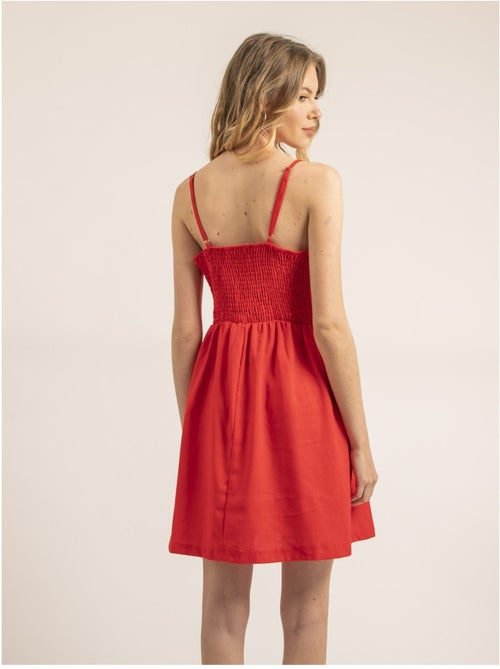 Vestido corto con lazo ICHEKA - Kiabi