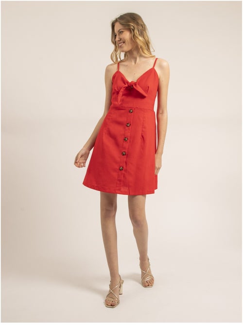 Vestido corto con lazo ICHEKA - Kiabi