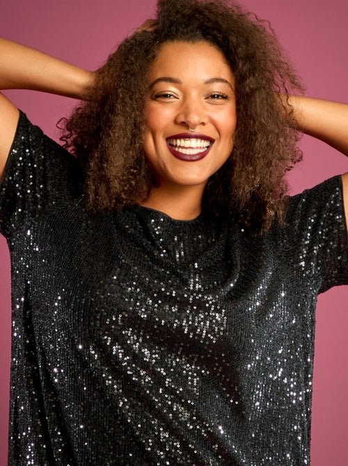 Vestido corto con lentejuelas - Kiabi