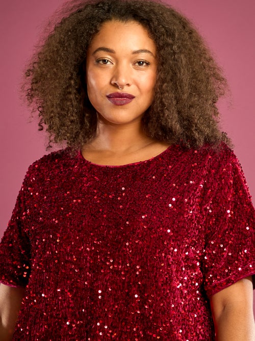 Vestido corto con lentejuelas - Kiabi