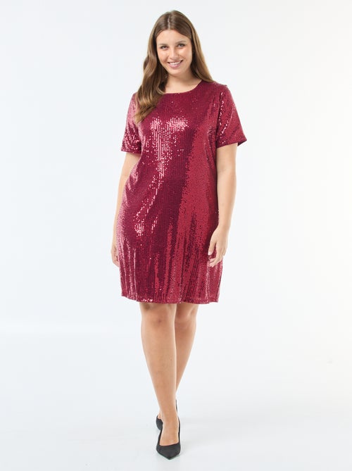 Vestido corto con lentejuelas - Kiabi