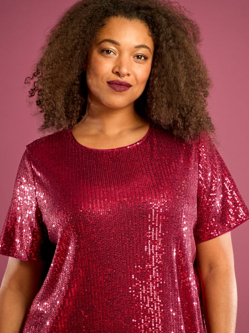 Vestido corto con lentejuelas - Kiabi