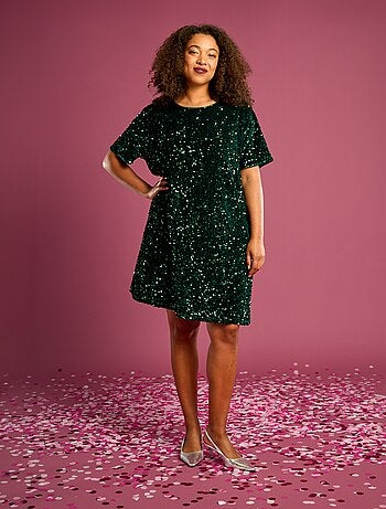 Vestido corto con lentejuelas