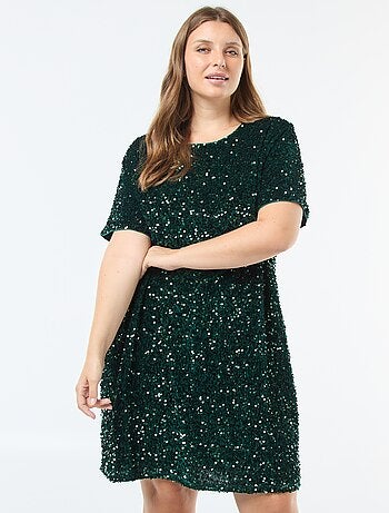 Vestido corto con lentejuelas