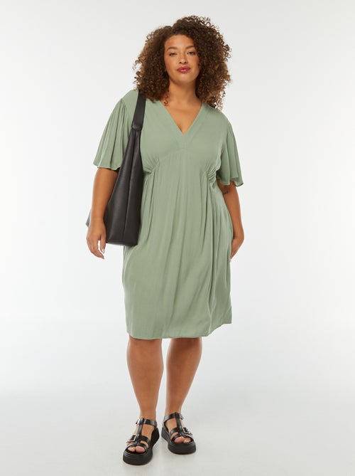 Vestido corto con manga mariposa - Kiabi