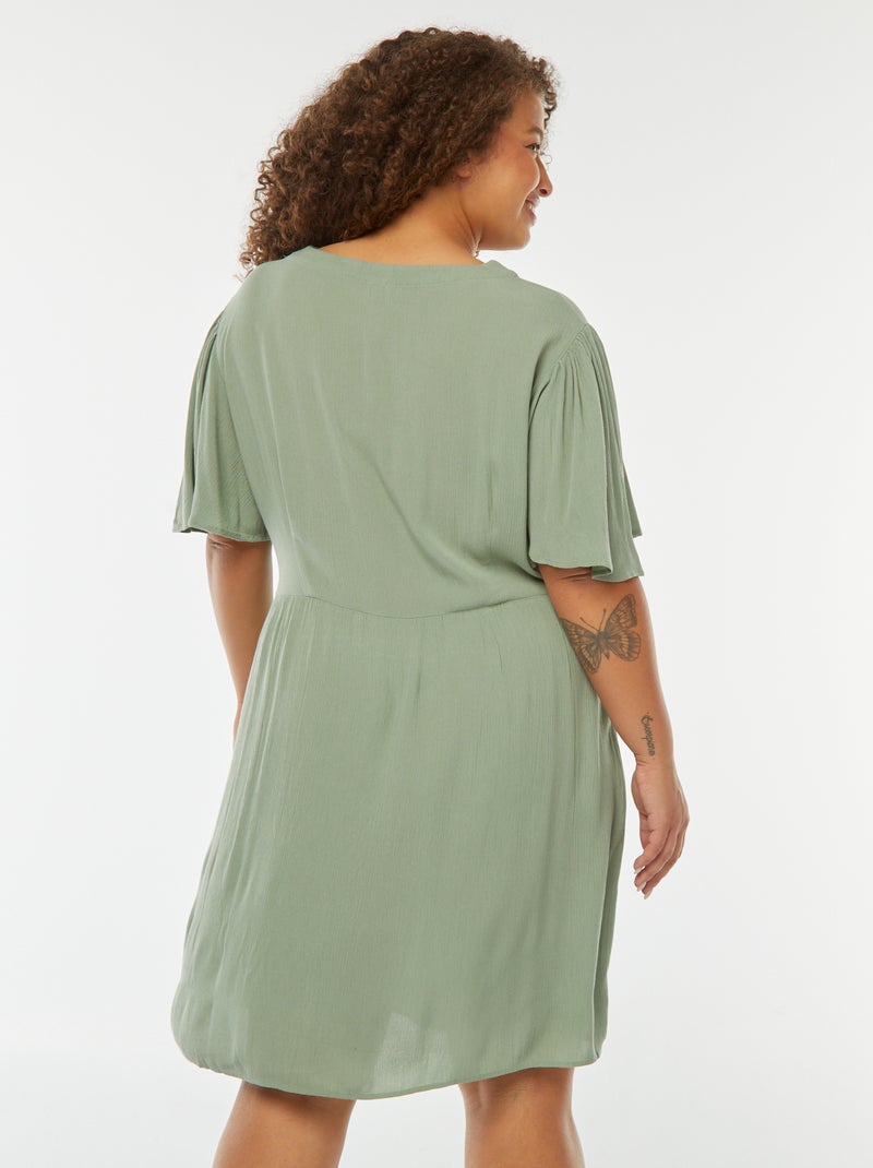 Vestido corto con manga mariposa Azul - Kiabi