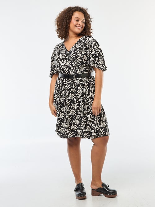 Vestido corto con manga mariposa - Kiabi