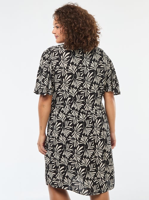 Vestido corto con manga mariposa - Kiabi