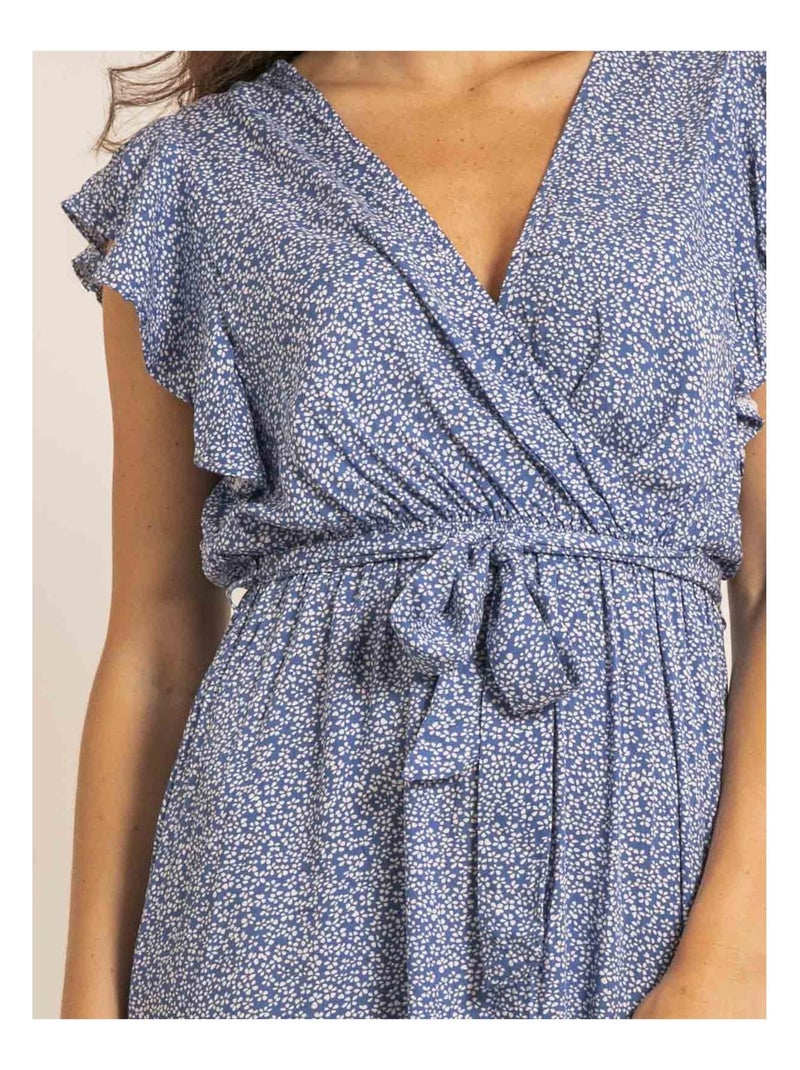 Vestido corto con motivos ILOFTI Azul - Kiabi