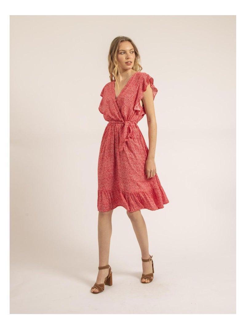 Vestido corto con motivos ILOFTI Rojo - Kiabi