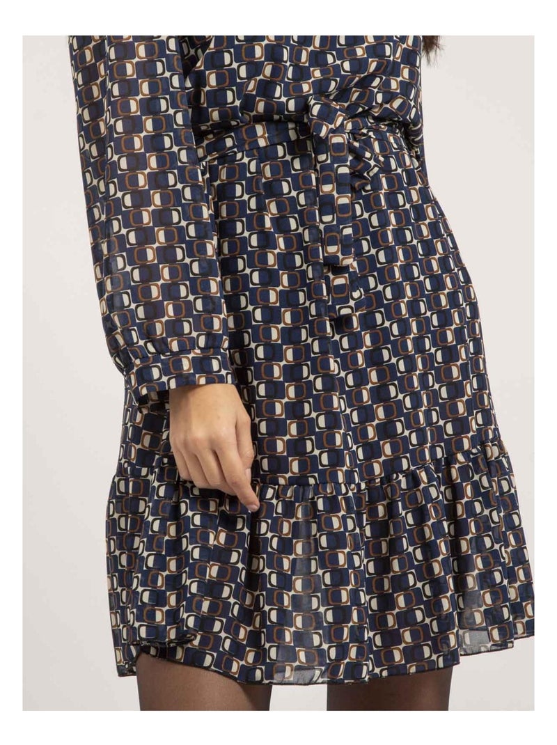 Vestido corto con motivos IPERTIA Azul marino - Kiabi
