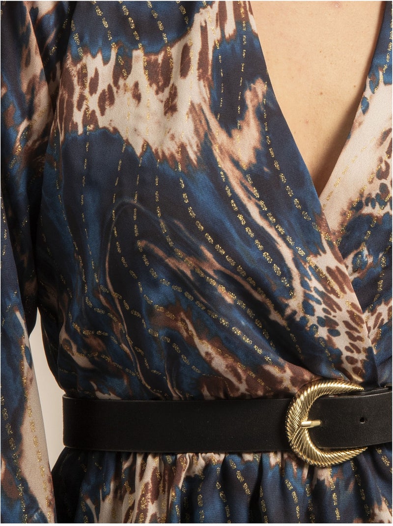 Vestido corto con motivos iraline Azul - Kiabi