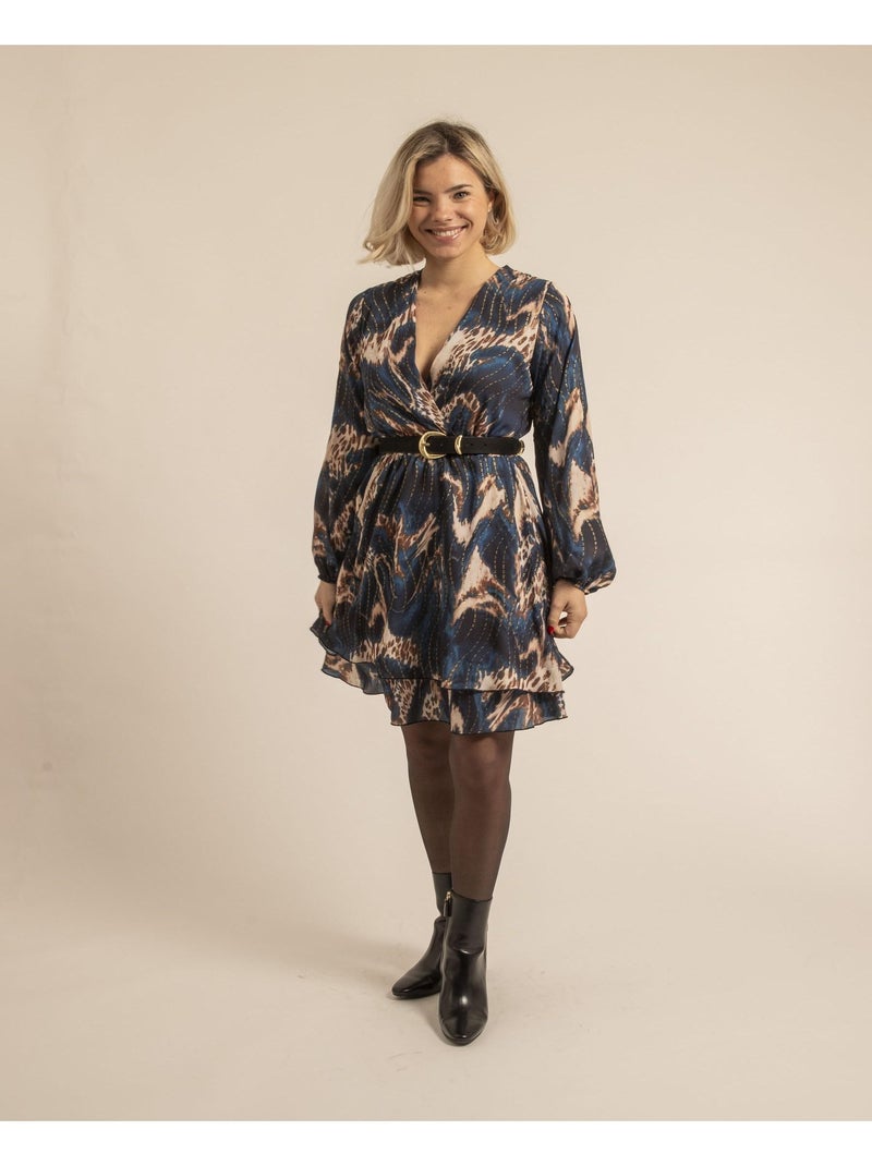 Vestido corto con motivos iraline Azul - Kiabi