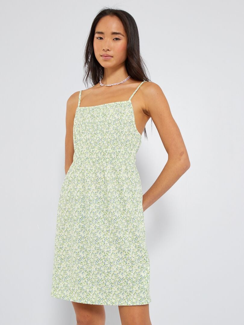 Vestido corto con motivos VERDE - Kiabi