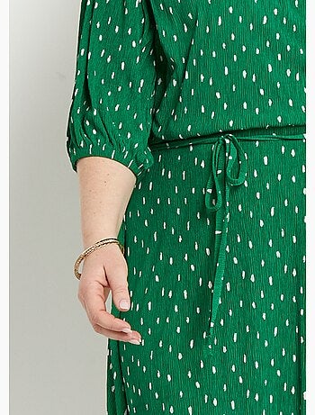 Vestido corto cruzado con estampado de lunares - Afibel