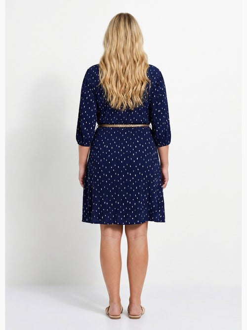 Vestido corto cruzado con estampado de lunares - Afibel - Kiabi