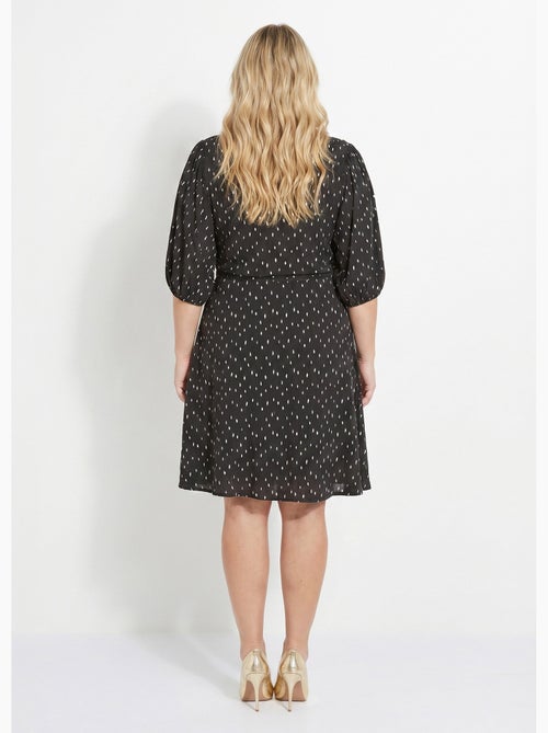 Vestido corto cruzado con estampado de lunares - Afibel - Kiabi