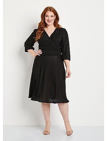 Vestido corto cruzado con lentejuelas - Afibel